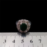 انگشتر زمرد الماس تراش نقره زنانه طرح ساحل - Image 4