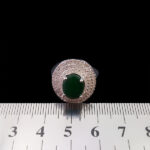 انگشتر زمرد الماس تراش نقره زنانه طرح ساحله - Image 3