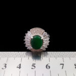 انگشتر زمرد الماس تراش نقره زنانه طرح ساران - Image 3