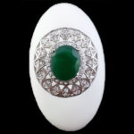 انگشتر زمرد الماس تراش نقره زنانه طرح سارای - Image 2