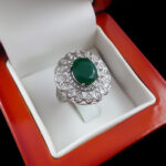 انگشتر زمرد الماس تراش نقره زنانه طرح سارای - Image 4