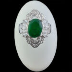 انگشتر زمرد الماس تراش نقره زنانه طرح انسیه - Image 4