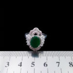 انگشتر زمرد الماس تراش نقره زنانه طرح انسیه - Image 2