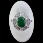 انگشتر زمرد الماس تراش نقره زنانه طرح انیس - Image 2