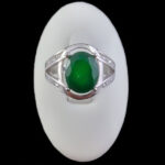 انگشتر زمرد الماس تراش نقره زنانه طرح تحفه - Image 2