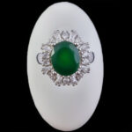 انگشتر زمرد الماس تراش نقره زنانه طرح ساعده - Image 4