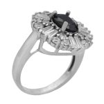 انگشتر یاقوت کبود نقره زنانه طرح حلیا‌‌‌