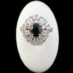 انگشتر یاقوت کبود نقره زنانه طرح حلیا‌‌‌ - Image 2