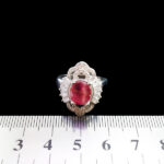 انگشتر یاقوت سرخ الماس تراش نقره زنانه طرح انسیه ۱ - Image 3