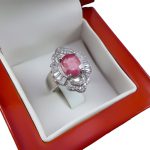 انگشتر یاقوت سرخ الماس تراش نقره زنانه طرح انسیه ۱ - Image 5