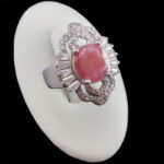 انگشتر یاقوت سرخ الماس تراش نقره زنانه طرح انسیه ۱ - Image 4