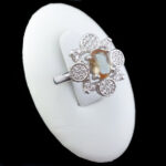 انگشتر الکساندریت الماس تراش نقره زنانه طرح زمانه - Image 5