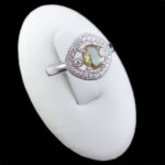 انگشتر الکساندریت الماس تراش نقره زنانه طرح زهره - Image 5