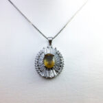 گردنبند الکساندریت الماس تراش نقره زنانه طرح چنور - Image 4