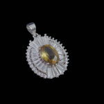 گردنبند الکساندریت الماس تراش نقره زنانه طرح چنور - Image 5