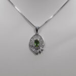 گردنبند الکساندریت الماس تراش نقره زنانه طرح حاتمه - Image 2