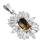 گردنبند الکساندریت الماس تراش نقره زنانه طرح حبه