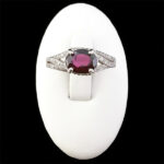 انگشتر گارنت اصل نقره زنانه طرح حنا‌‌‌ - Image 2