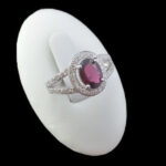 انگشتر گارنت اصل نقره زنانه طرح شمامه