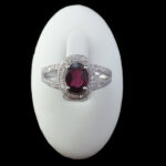 انگشتر گارنت اصل نقره زنانه طرح شمامه - Image 2