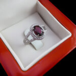 انگشتر گارنت اصل نقره زنانه طرح شمامه - Image 4