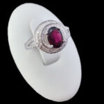 انگشتر گارنت اصل نقره زنانه طرح زرینه