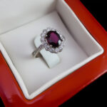 انگشتر گارنت اصل نقره زنانه طرح زکیه - Image 3