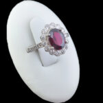 انگشتر گارنت اصل نقره زنانه طرح زکیه