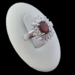 انگشتر گارنت اصل نقره زنانه طرح زلال