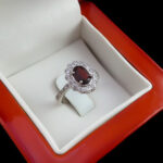 انگشتر گارنت اصل نقره زنانه طرح زکیه ۲ - Image 3