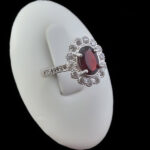 انگشتر گارنت اصل نقره زنانه طرح زکیه ۲