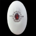 انگشتر گارنت اصل نقره زنانه طرح زکیه ۲ - Image 4