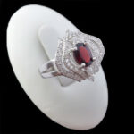 انگشتر گارنت اصل نقره زنانه طرح زلیخا