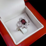 انگشتر گارنت اصل نقره زنانه طرح زمانه - Image 4