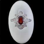 انگشتر گارنت اصل نقره زنانه طرح زمانه - Image 2