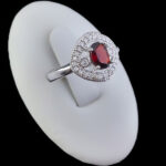 انگشتر گارنت اصل نقره زنانه طرح زهره