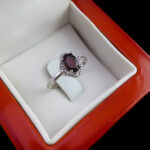 انگشتر گارنت اصل نقره زنانه طرح زیبنده - Image 2