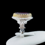 انگشتر گارنت نقره مردانه طرح دور طلایی خسروزاد - Image 5