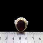 انگشتر گارنت نقره مردانه طرح دور طلایی خسروزاد - Image 6