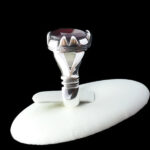 انگشتر گارنت الماس تراش نقره مردانه طرح خشنود - Image 3