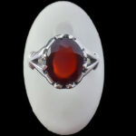 انگشتر گارنت الماس تراش نقره مردانه طرح خشنود - Image 4