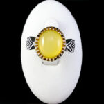 انگشتر شرف الشمس نقره مردانه طرح دورطلایی حجت + حکاکی - Image 2