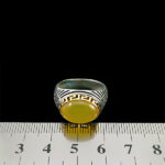 انگشتر شرف الشمس نقره مردانه طرح دورطلایی مهرداد + حکاکی - Image 6