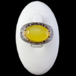 انگشتر شرف الشمس نقره مردانه طرح دورطلایی مهرداد + حکاکی - Image 4