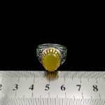 انگشتر شرف الشمس نقره مردانه طرح دورطلایی محمد رسول الله(ص) + حکاکی - Image 2