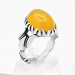 انگشتر شرف الشمس نقره مردانه طرح رضوان + حکاکی - Image 2