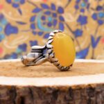 انگشتر شرف الشمس نقره مردانه طرح رضوان + حکاکی - Image 5