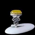 انگشتر شرف الشمس نقره مردانه طرح دورطلایی نوید + حکاکی - Image 5