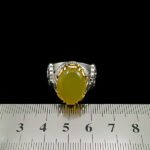 انگشتر شرف الشمس نقره مردانه طرح دورطلایی نوید + حکاکی - Image 2