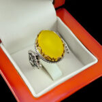 انگشتر شرف الشمس نقره مردانه طرح دورطلایی نوید + حکاکی - Image 7